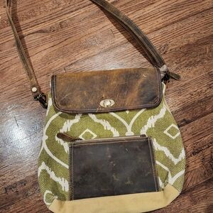 Myra Bag Green and Brown Crossbody